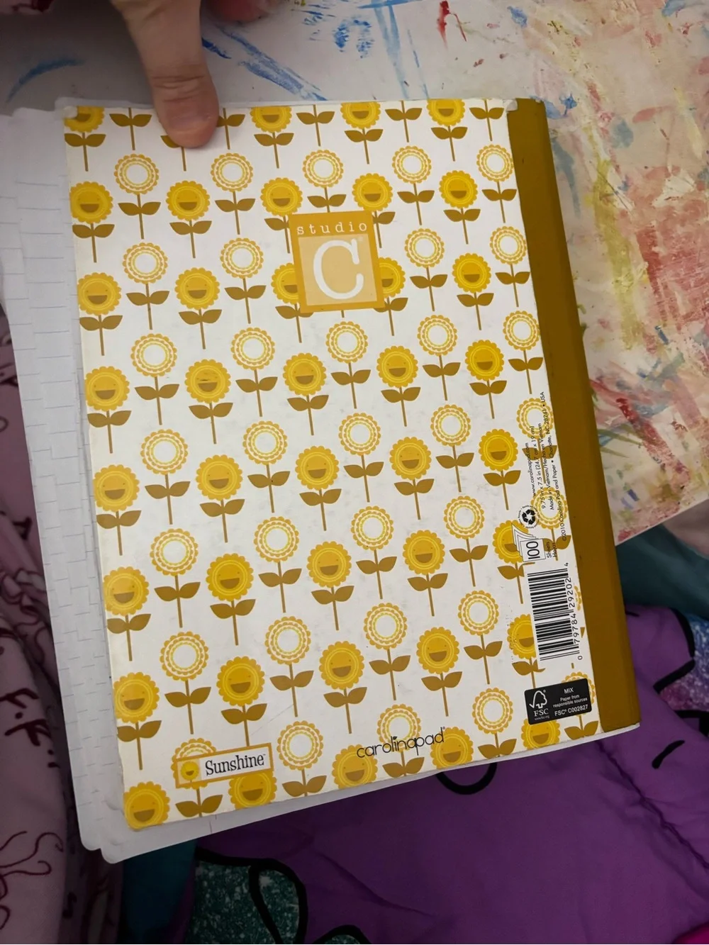 Sunflower Pattern Hardcover Notebook